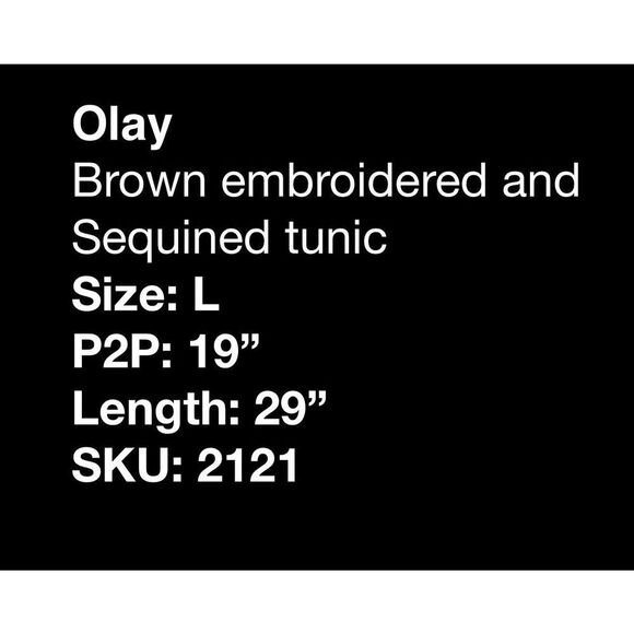 Indian brown and cream sequin tunic - size s - Picture 5 of 5